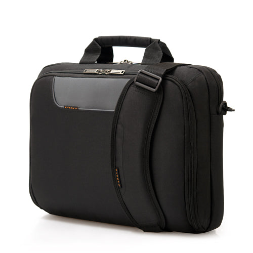 EVERKI Advance Briefcase 13'~14.1', Separate zippered accessory pocket , Front stash pocket, Trolley handle pass through strap, Ergonomic shoulder pad Model - EKB407NCH14